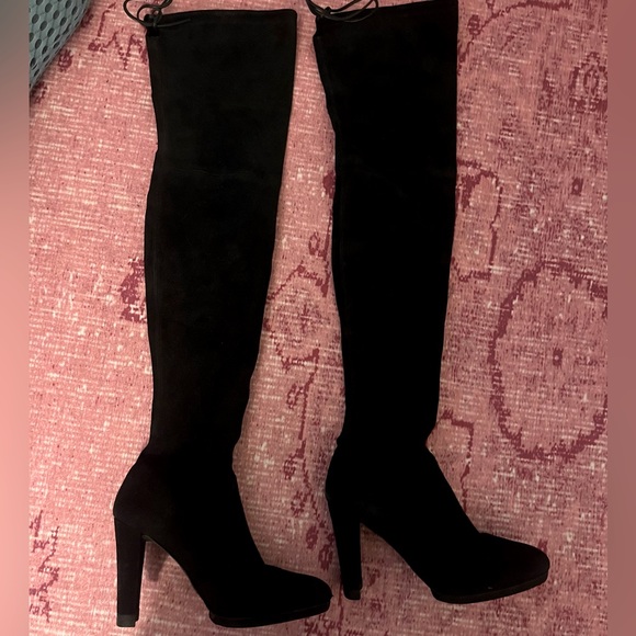 Stuart Weitzman suede OTK BOOTS never worn size 5.5 fits a 6 - Picture 2 of 4